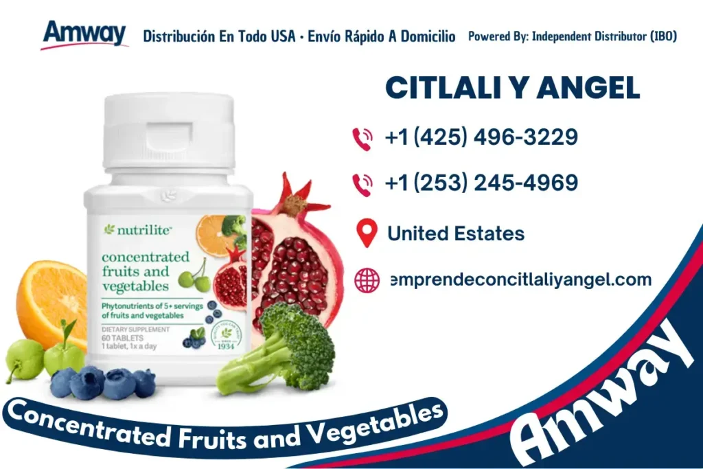 🥦 Concentrado de frutas y verduras Nutrilite™: Nutrición real, sin excusas 🍇