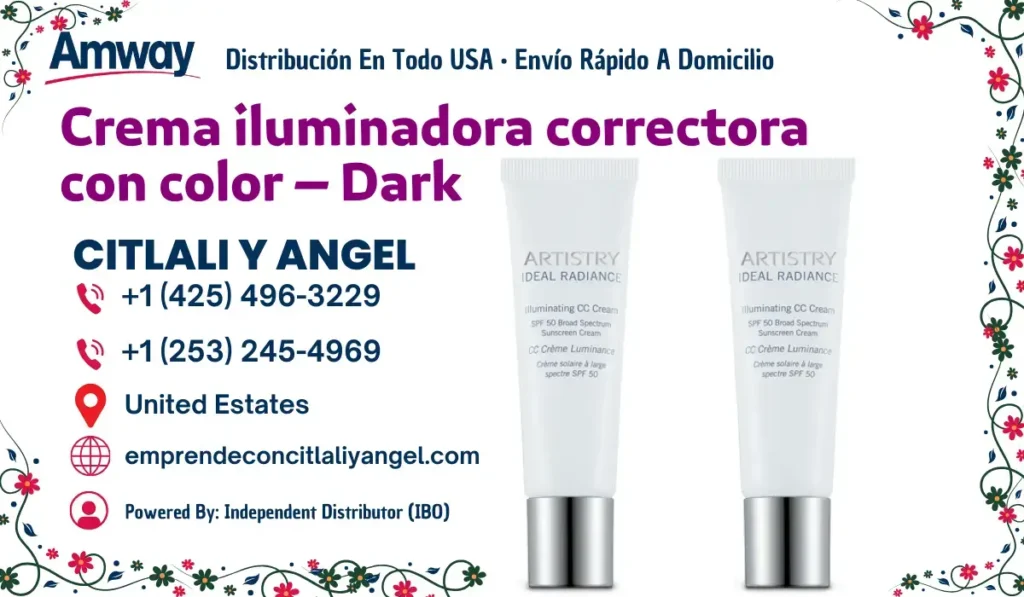 Crema iluminadora correctora con color - Dark