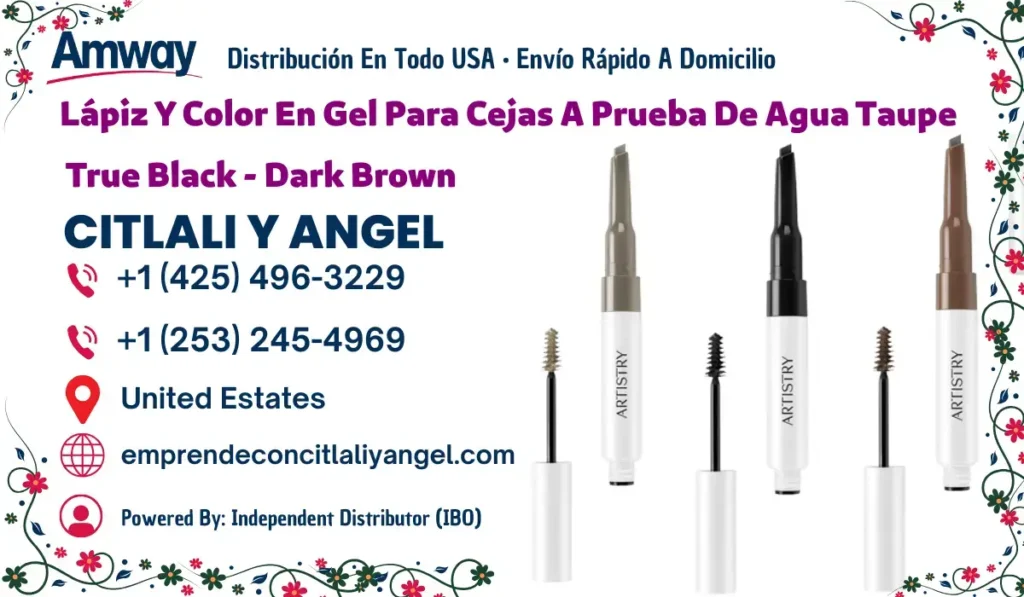 Lápiz Y Color En Gel Para Cejas A Prueba De Agua Taupe True Black - Dark Brown