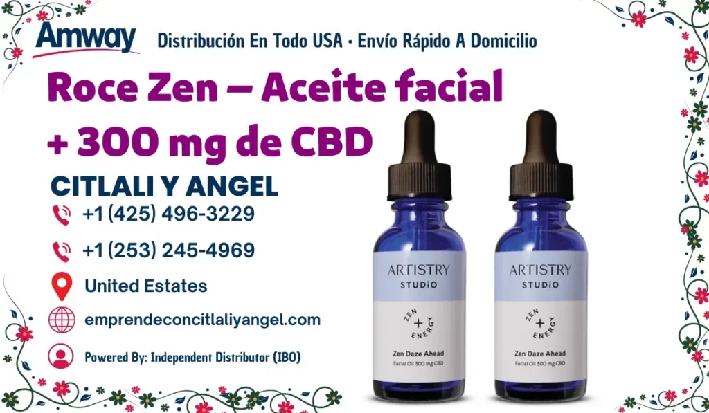 Roce Zen - Aceite facial + 300 mg de CBD